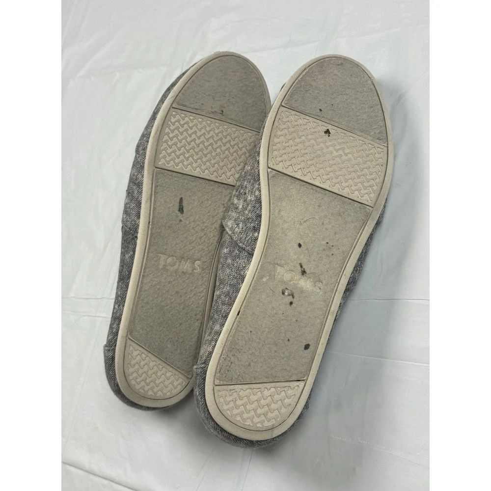 TOMS Womens Classic Alpargata Grey Heathered‎ Marl Canvas Slip On Flats Size 8.5